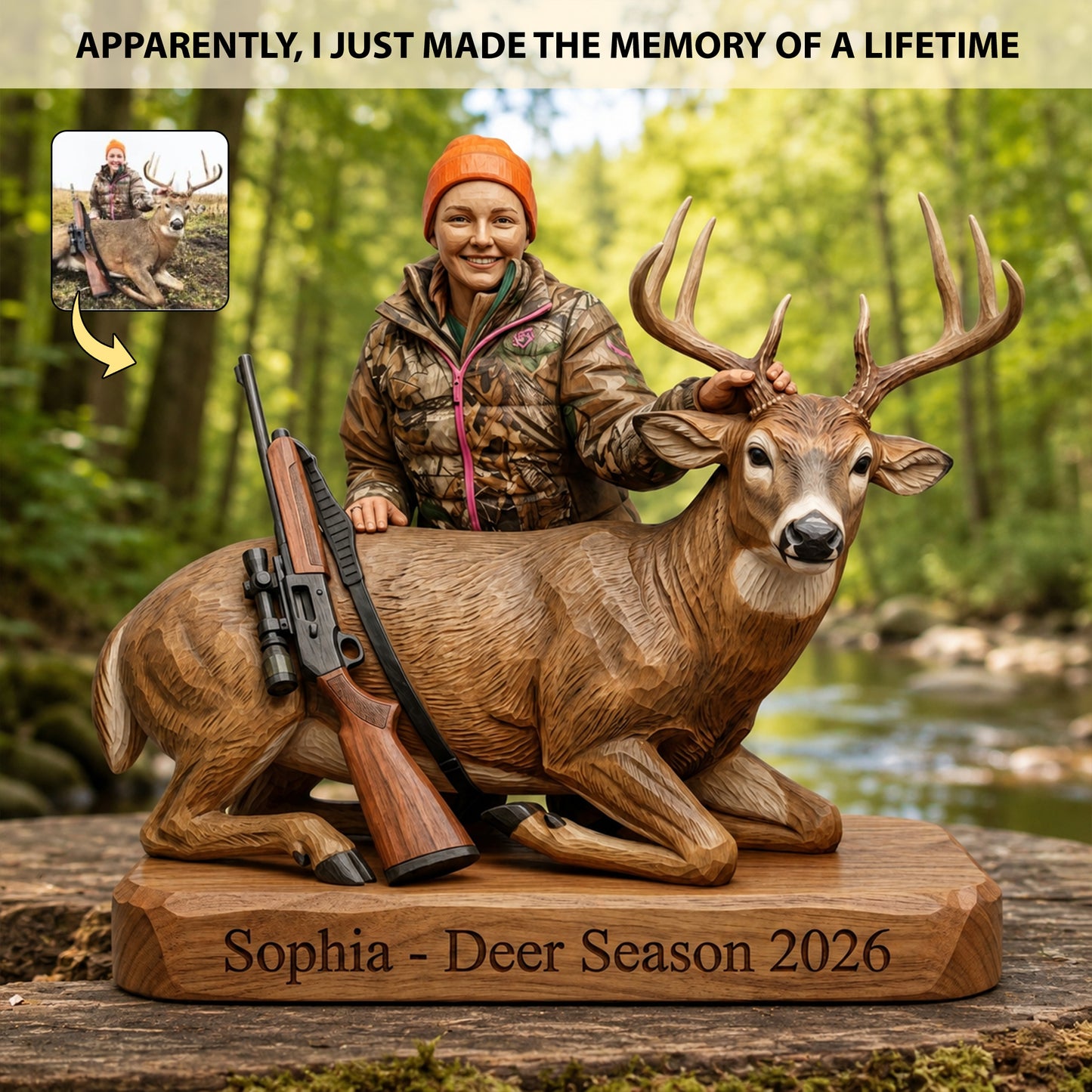 Preserve Your Best Hunting Memories Forever In Wood – Personalized Wooden Block