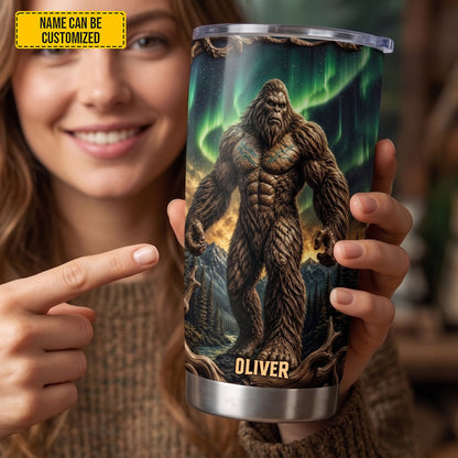 Northern Lights Sasquatch – Personalized Tumbler