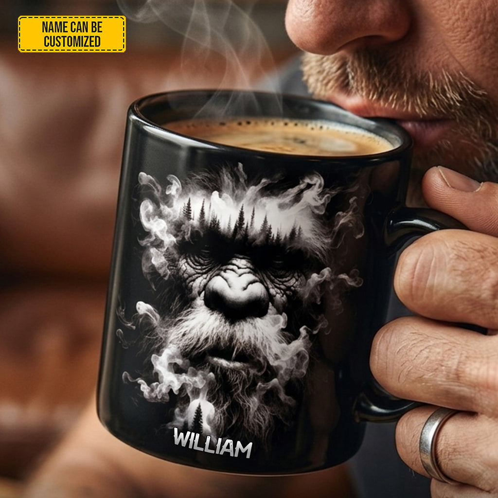 Personalized Bigfoot Black Mug