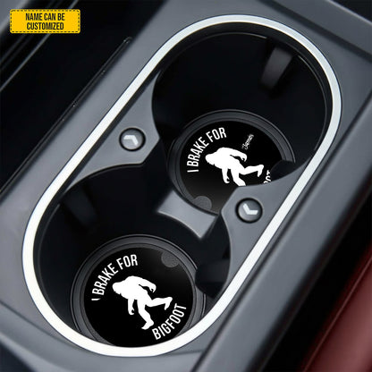 Personalized “I Brake for Bigfoot” Car Coaster