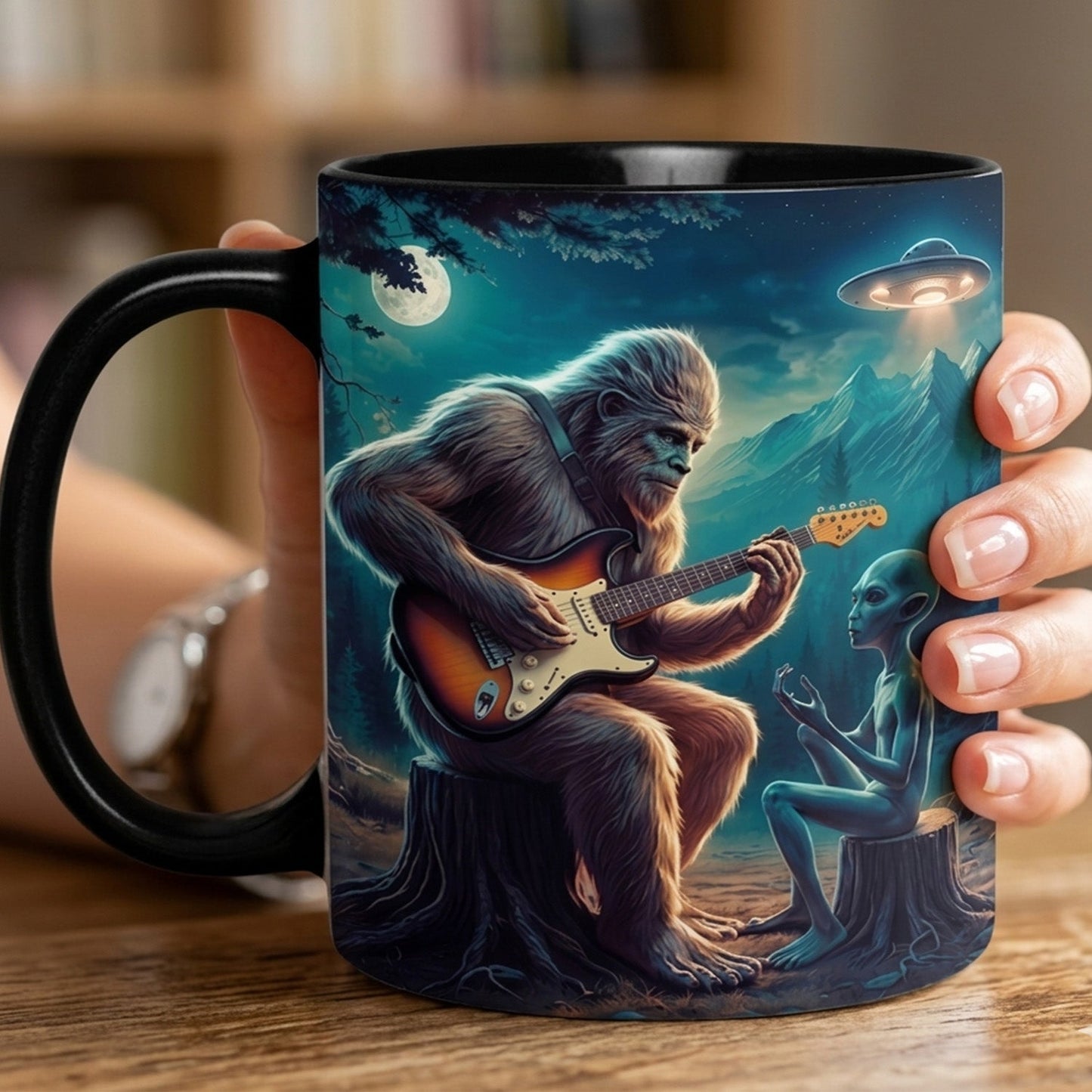 Alien Bigfoot Guitar Mug