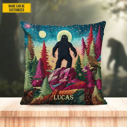 Personalized Bigfoot Forest Pillow