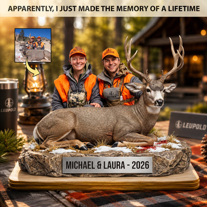 "Custom Hunter & Trophy Replica" – Personalized Wooden Plaque
