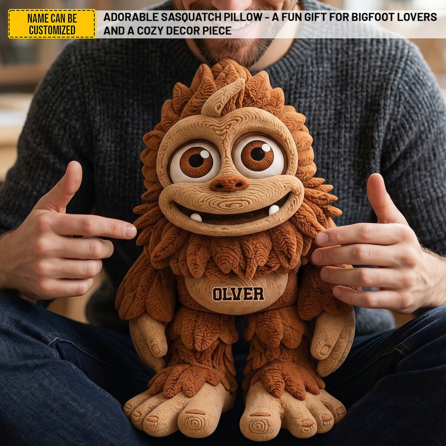 Personalized Adorabale Sasquatch Custom Shaped Pillow
