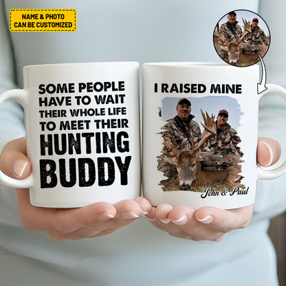 Personalized Hunting Buddy White Mug – Custom Photo & Name Gift