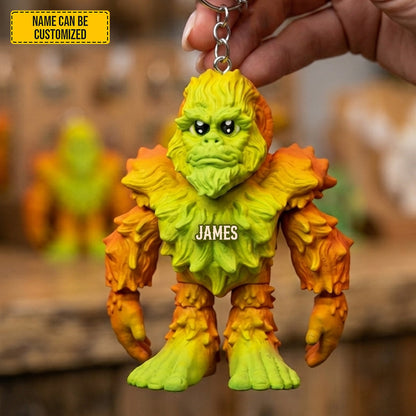 Personalized Cute Sasquatch Keychain