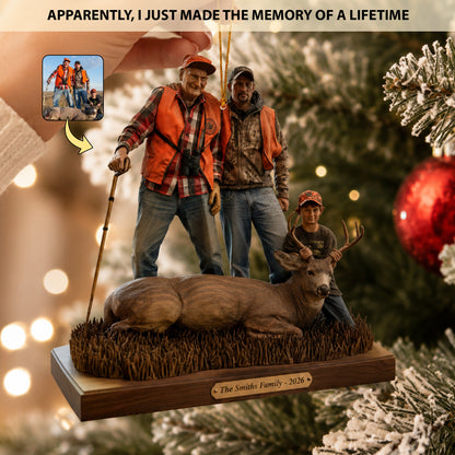 Trophy Moments – Personalized Hunting Photo Acrylic Christmas Ornament