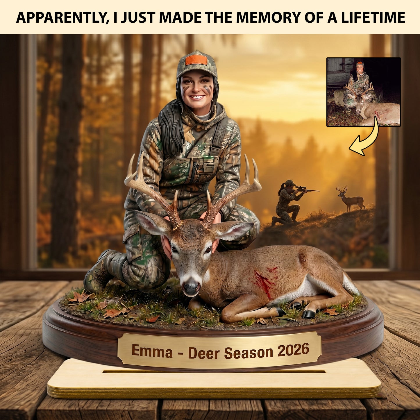 "Capture the Hunt" – Personalized Wooden Plaque
