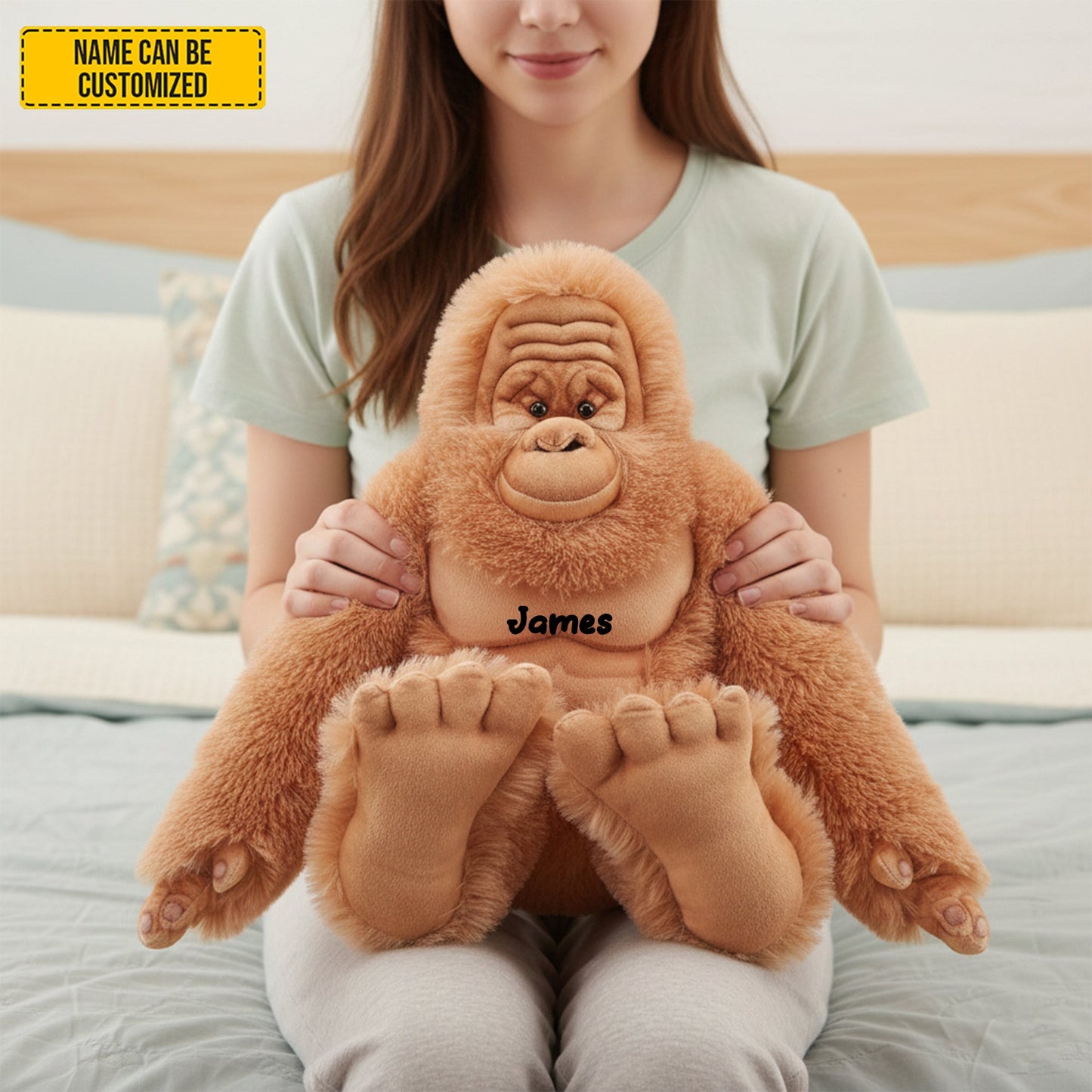 Personalized Cute Bigfoot Custom Shaped Pillow