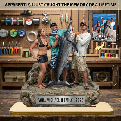 "The Catch of a Lifetime" – Personalized Wooden Plaque