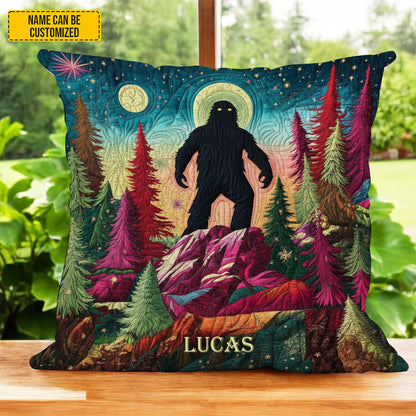 Personalized Bigfoot Forest Pillow