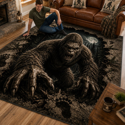 Bigfoot 3D Illusion Area Rug – Halloween Gift