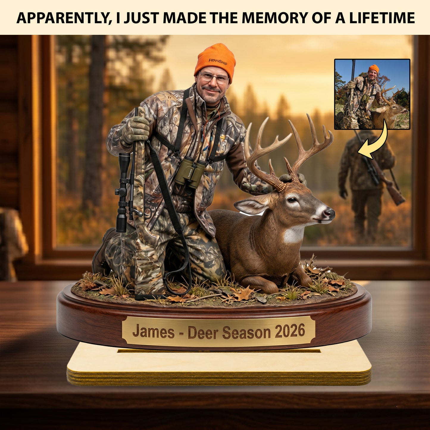 "Capture the Hunt" – Personalized Wooden Plaque