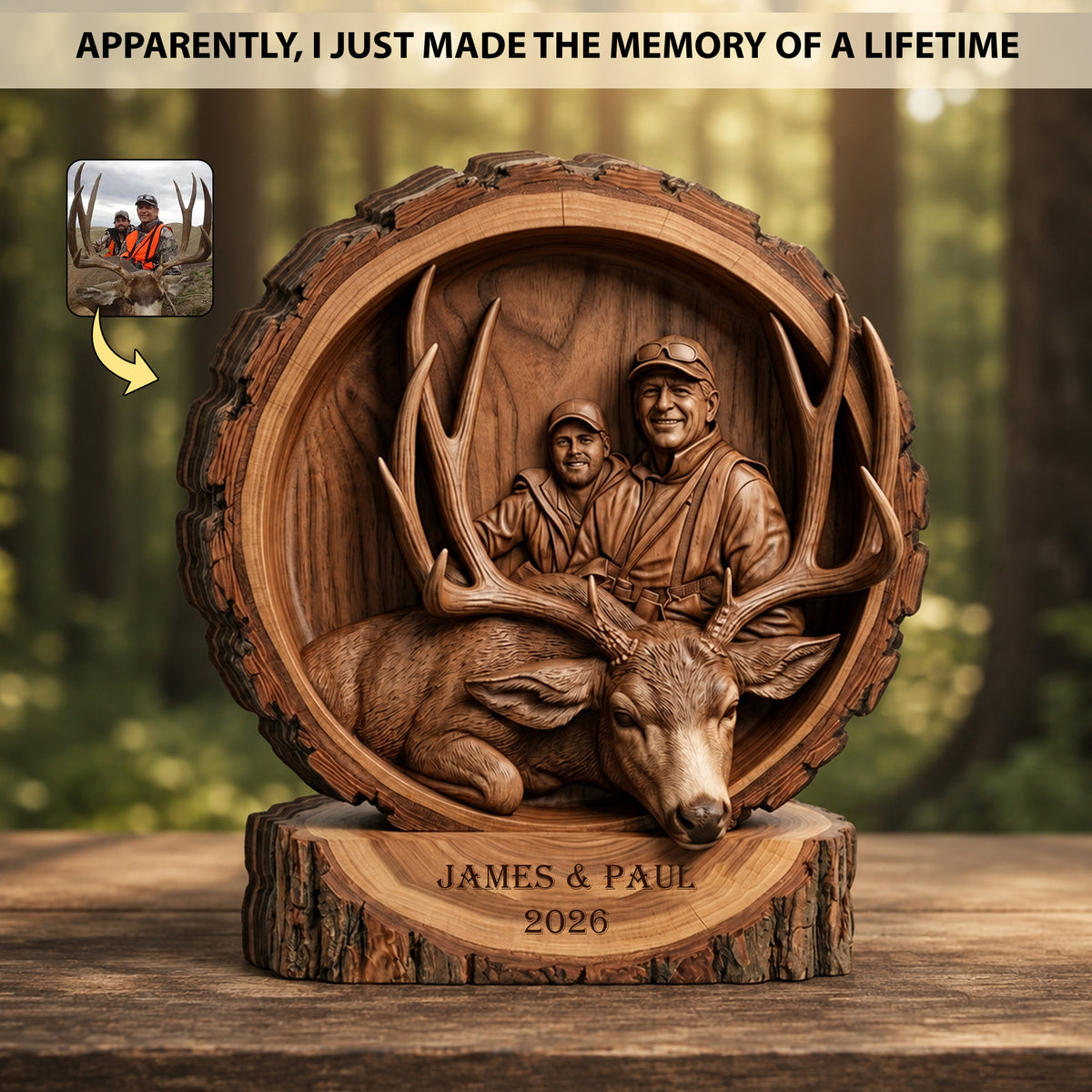 Trophy Moment – Personalized Hunting Wooden Block