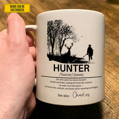 Personalized Gift for Hunters - Custom Name Definition White Mug