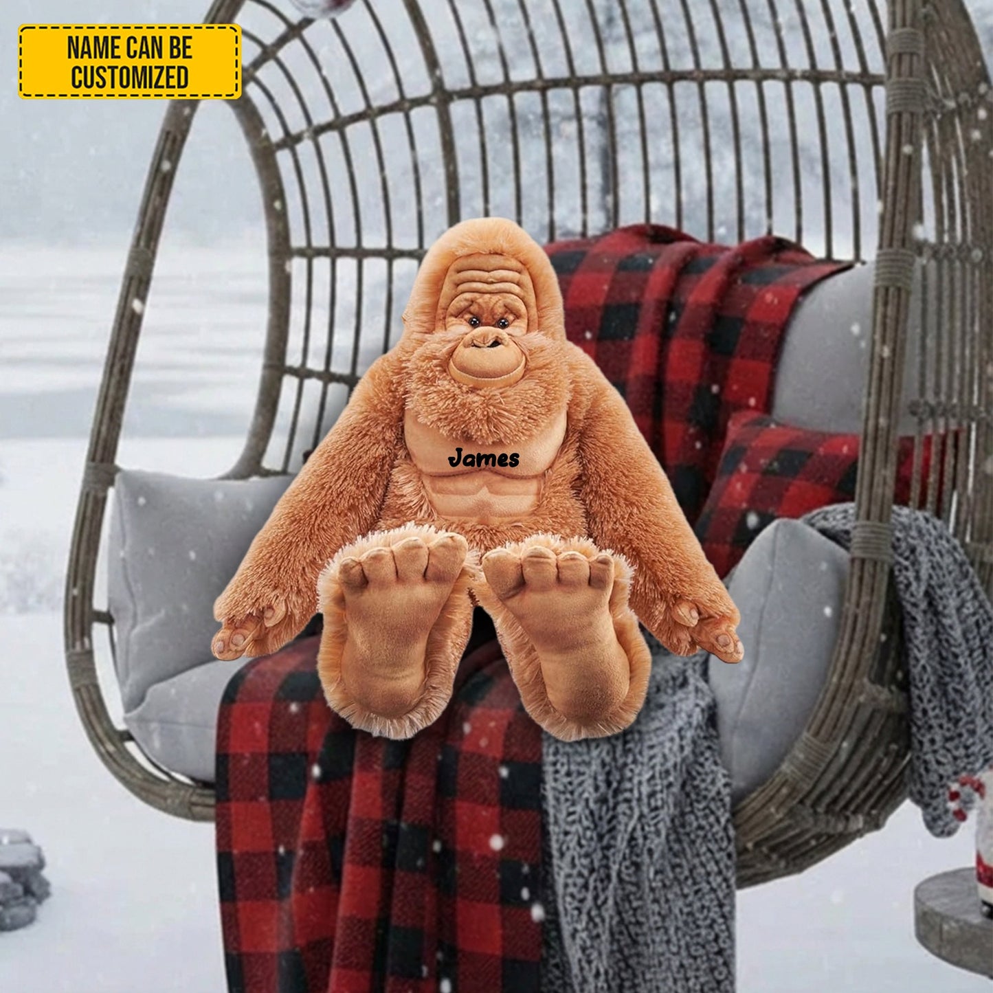 Personalized Cute Bigfoot Custom Shaped Pillow