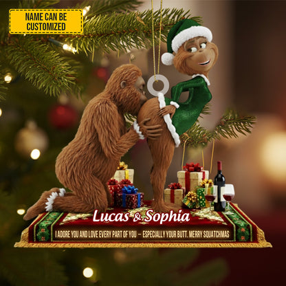 Bigfoot Couple Ornament – Personalized Funny Christmas Gift