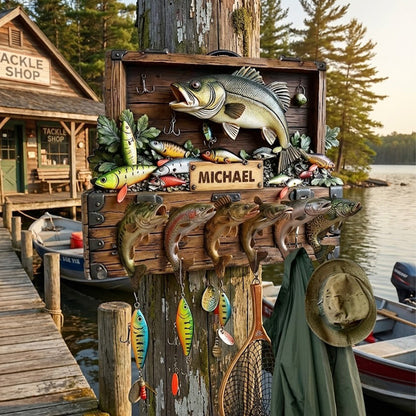Reel Fun Perfect Gift For Fishing Lovers - Personalized Fishing Shaped Hanging Organizer