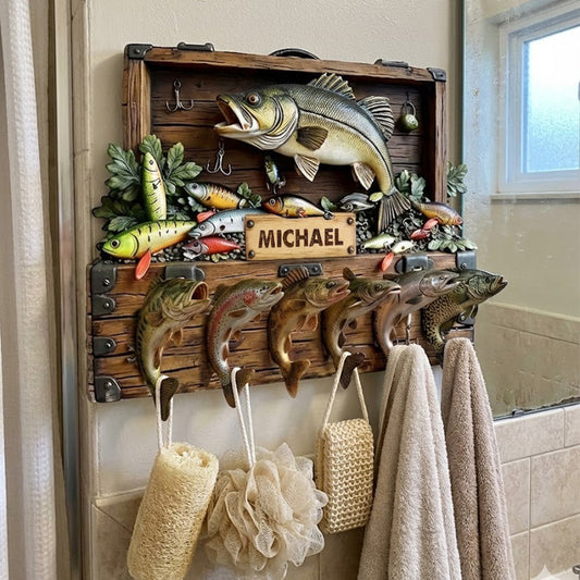 Reel Fun Perfect Gift For Fishing Lovers - Personalized Fishing Shaped Hanging Organizer