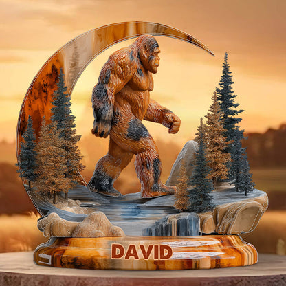 And Into The Forest I Go - Personalized Bigfoot Acrylic Plaque
