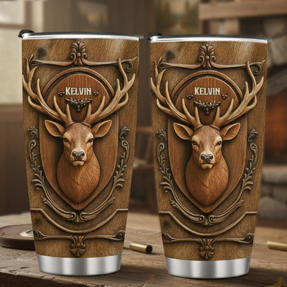 Rustic Deer Crest – Personalized Hunting Tumbler