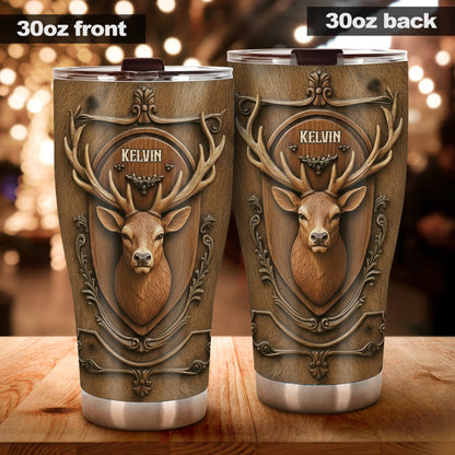 Rustic Deer Crest – Personalized Hunting Tumbler