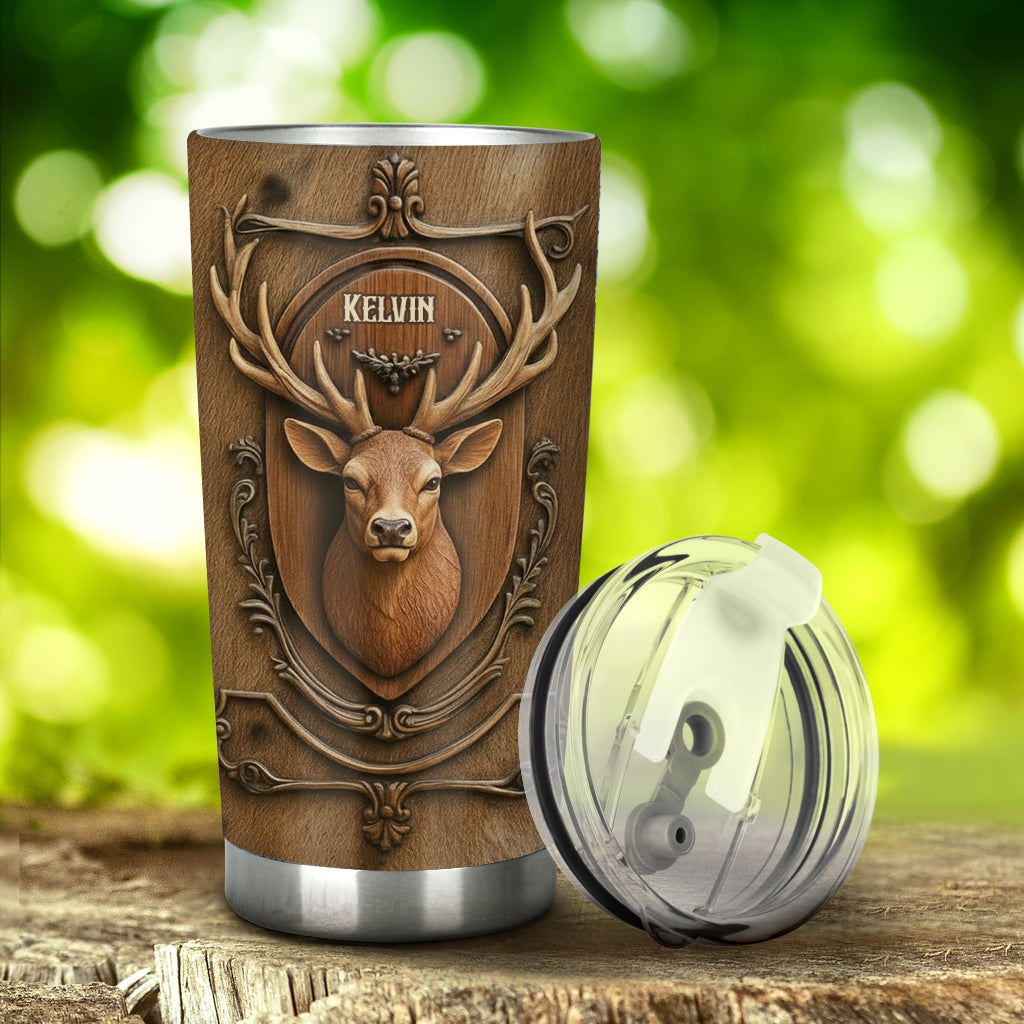Rustic Deer Crest – Personalized Hunting Tumbler
