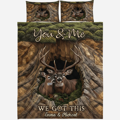You & Me Deer Couple – Personalized Cozy Quilted Bedding Set