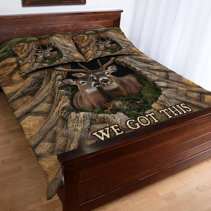 You & Me Deer Couple – Personalized Cozy Quilted Bedding Set