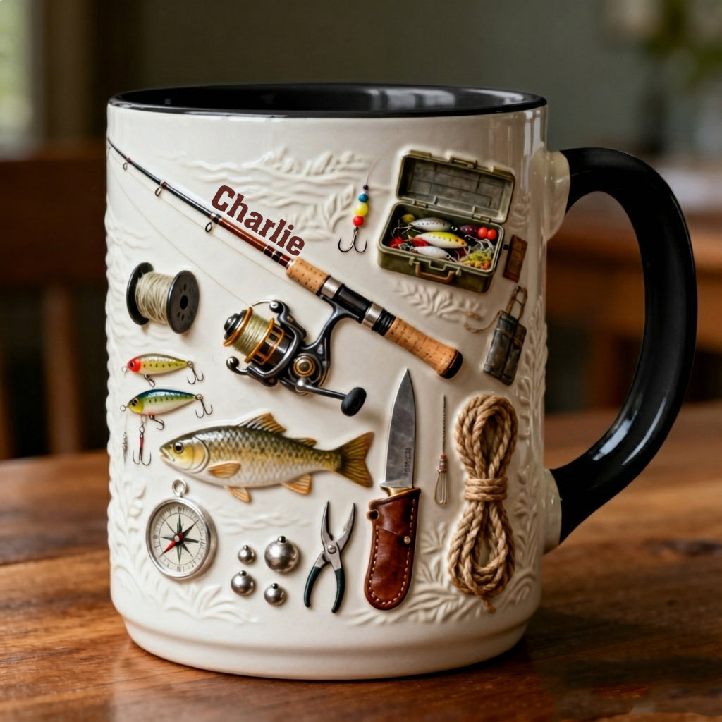 Love Fishing - Personalized Fishing Accent Mug