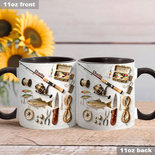 Love Fishing - Personalized Fishing Accent Mug