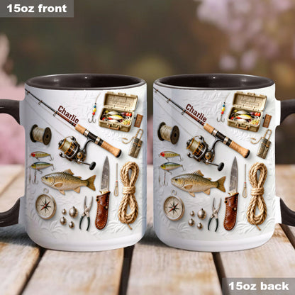 Love Fishing - Personalized Fishing Accent Mug