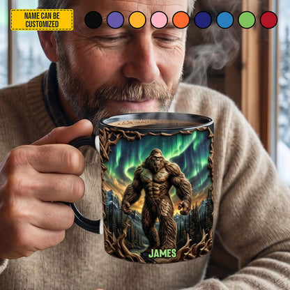 The Legend Beneath The Northern Lights – Personalized Bigfoot Accent Mug