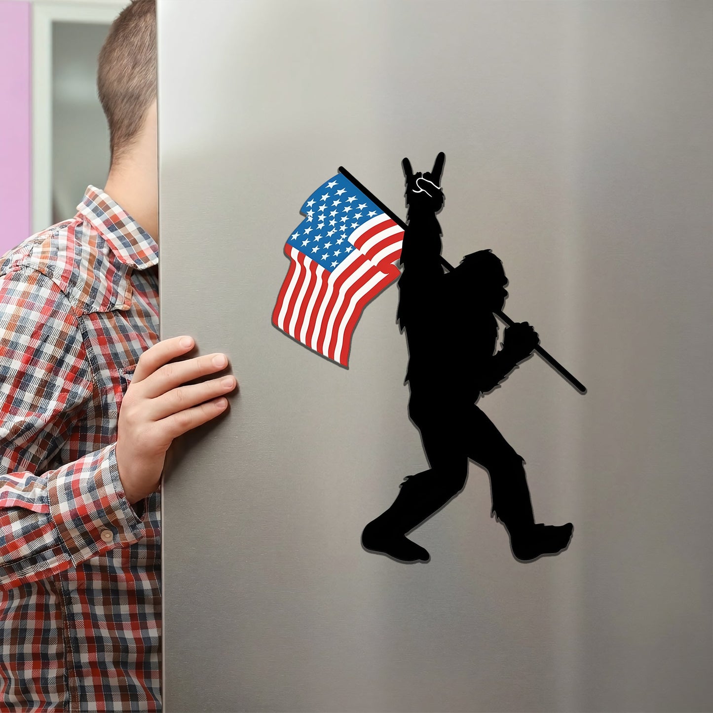 Bigfoot American Flag Magnet