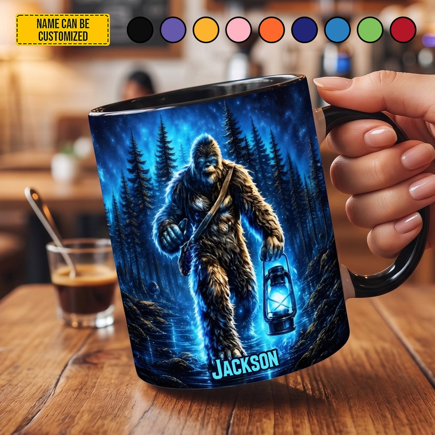 Midnight Trail Bigfoot – Personalized Bigfoot Accent Mug