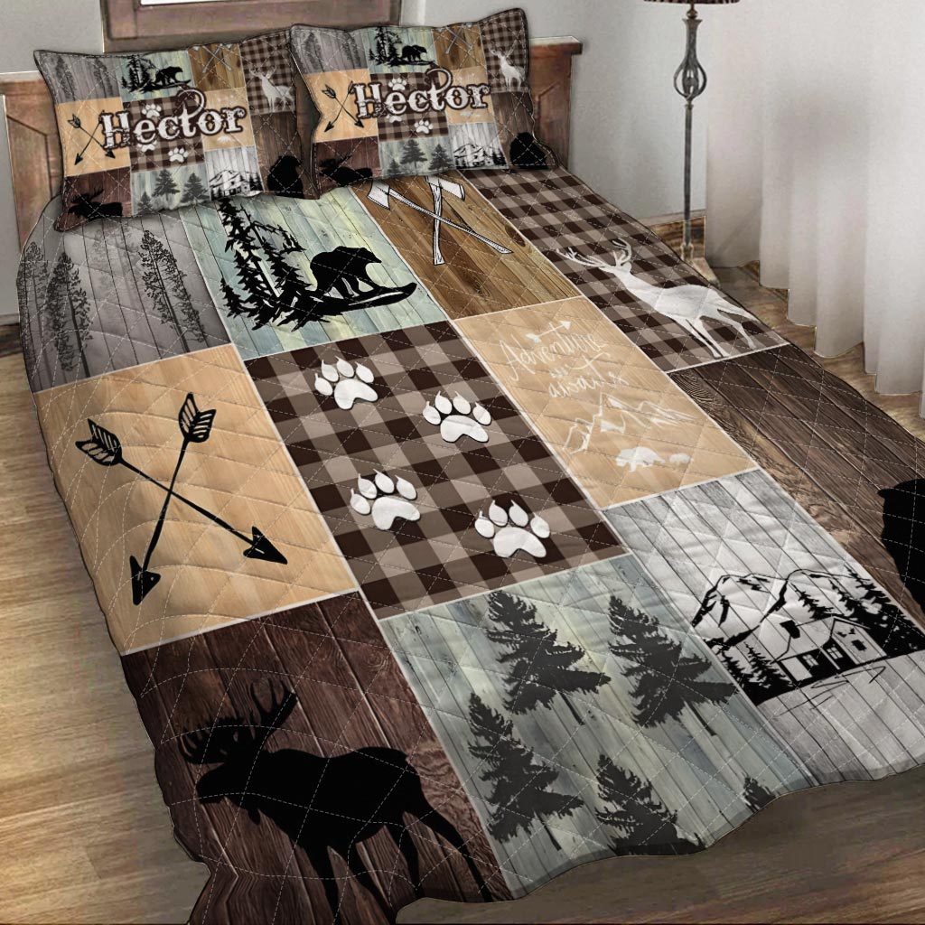 Rustic Woodland Hunter – Personalized Quilt Bedding Set