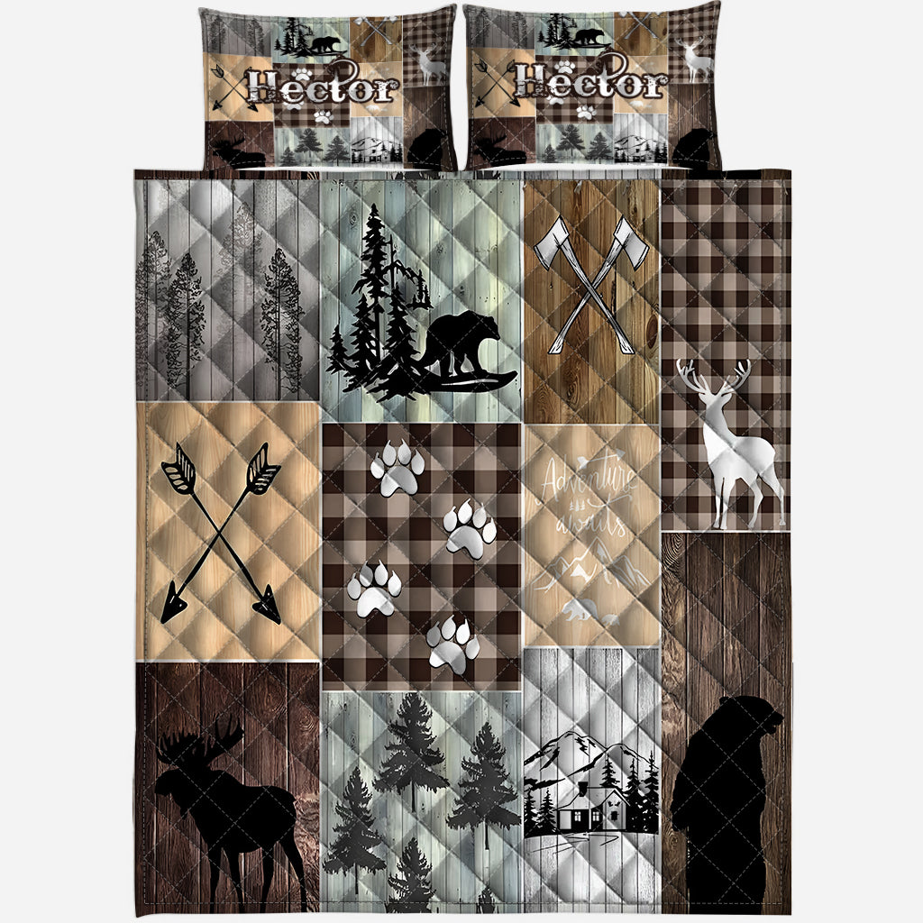 Rustic Woodland Hunter – Personalized Quilt Bedding Set