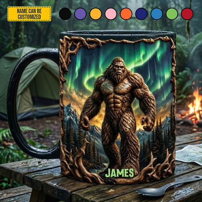The Legend Beneath The Northern Lights – Personalized Bigfoot Accent Mug