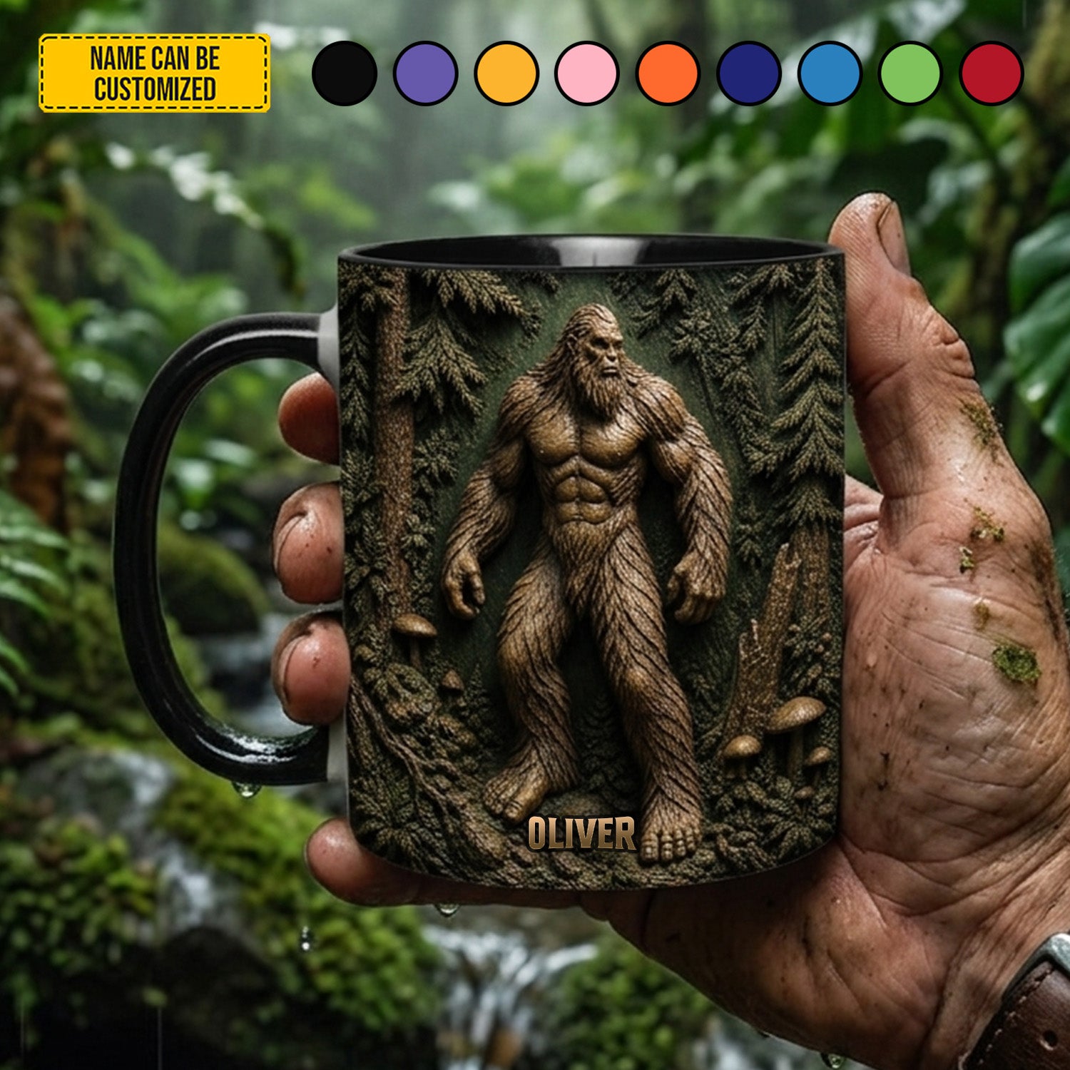Personalized Bigfoot Accent Mug