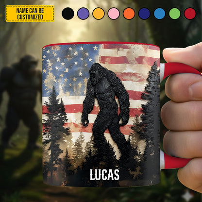 Patriotic Bigfoot - Personalized Bigfoot Accent Mug