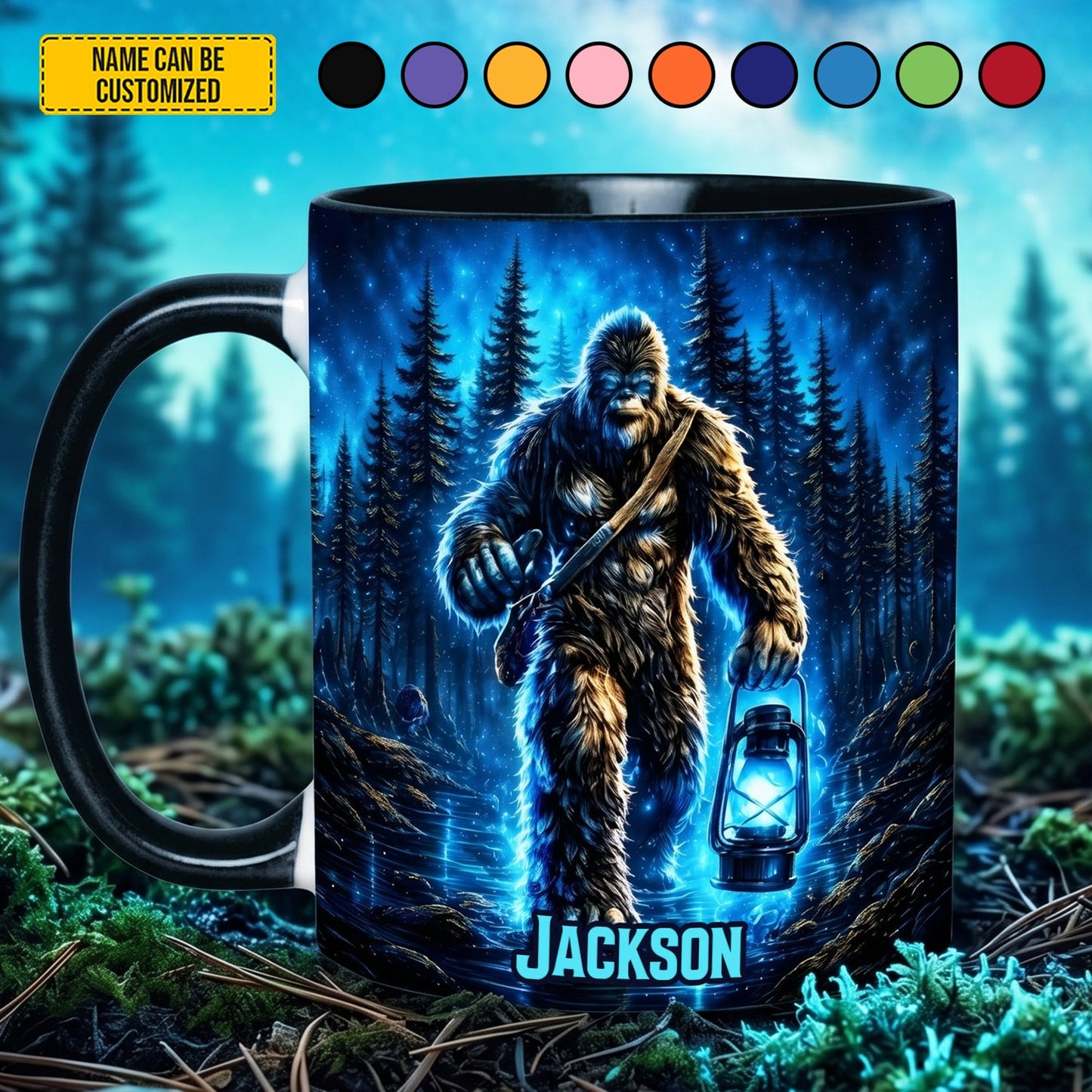 Midnight Trail Bigfoot – Personalized Bigfoot Accent Mug