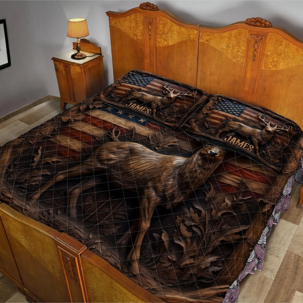 American Buck Pride – Personalized Quilted Hunting Bedding Set