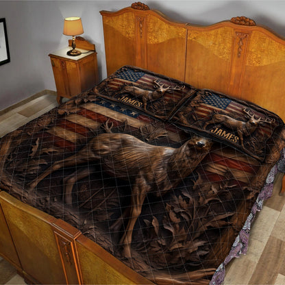 American Buck Pride – Personalized Quilted Hunting Bedding Set