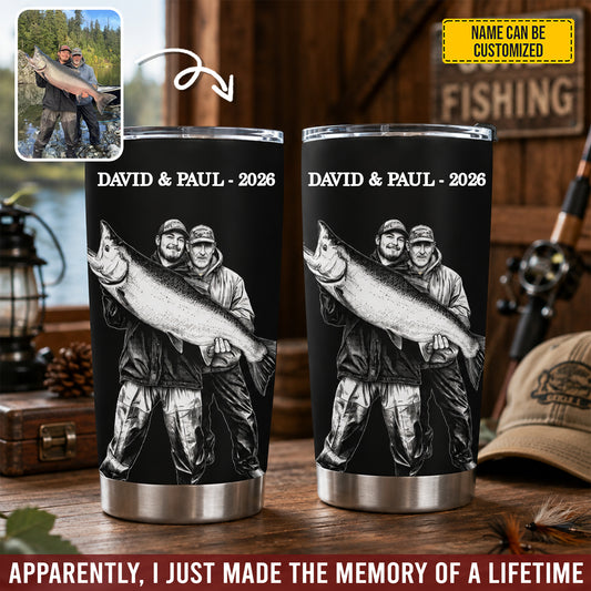 Catch Of A Lifetime – Personalized Fishing Photo Sketch Tumbler
