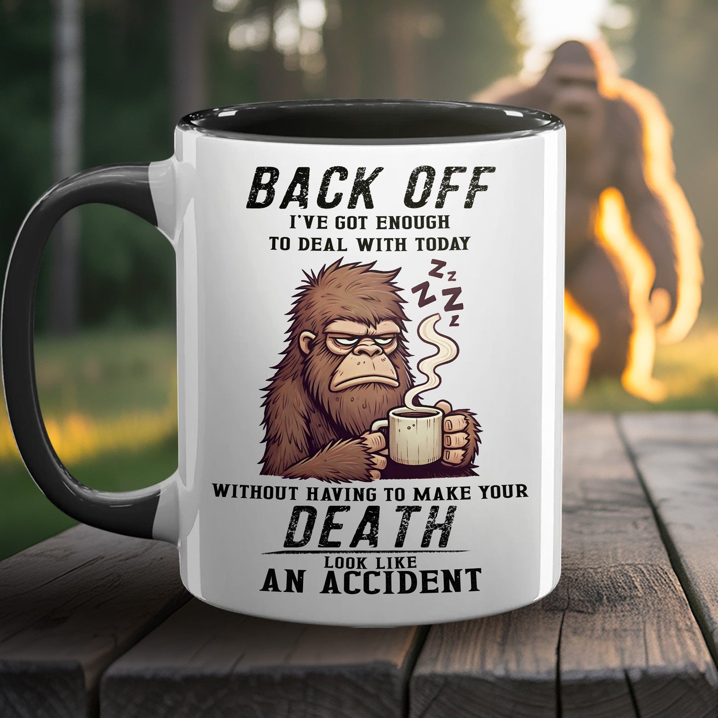 Personalized Bigfoot Legend In Trees Accent Mug