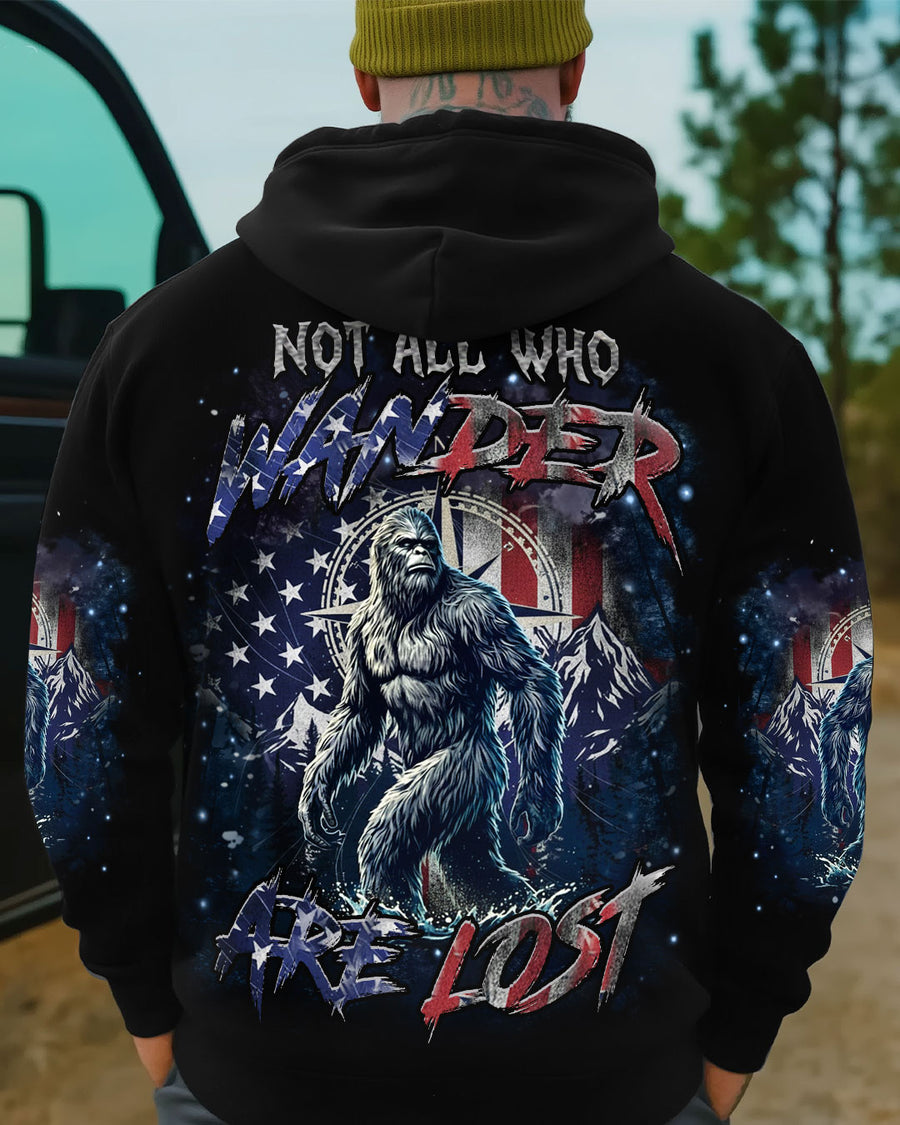 NOT ALL WHO WANDER ARE LOST BIGFOOT ALL OVER PRINT SHIRT