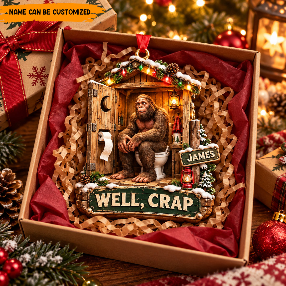 Well, Crap! Bigfoot – Personalized Funny Christmas Ornament