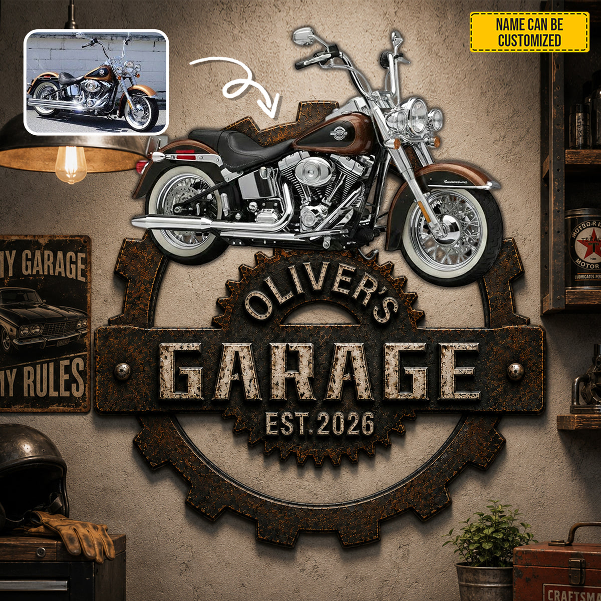 My Ride My Pride – Personalized Photo Motorcycle Metal Sign