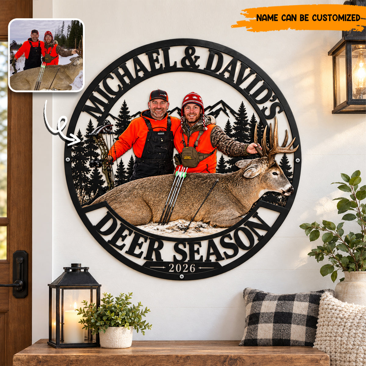 Personalized Hunting Memories Metal Sign – Custom Photo & Name, Hunting Keepsake Gift