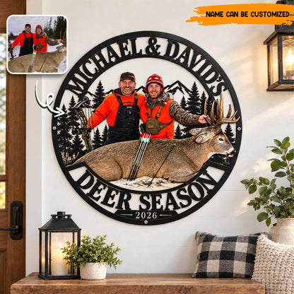 Personalized Hunting Memories Metal Sign – Custom Photo & Name, Hunting Keepsake Gift
